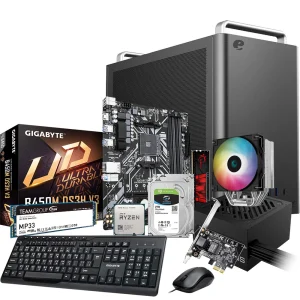 June Server A5 AMD Ryzen 5 5600G 256GB SSD, 2x 2TB HDD Mid Tower Server